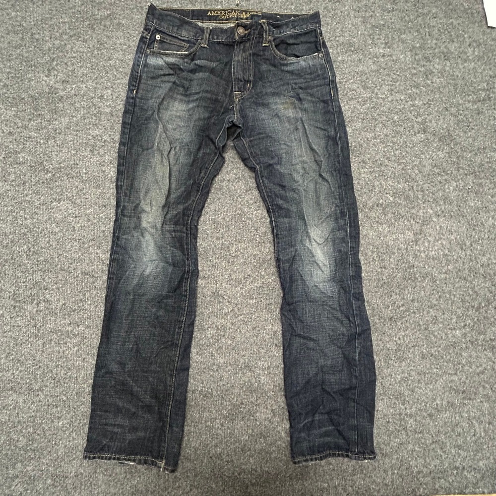 American Eagle Jeans Mens Size 30/32 Blue Slim Straight Dark Wash Denim Casual